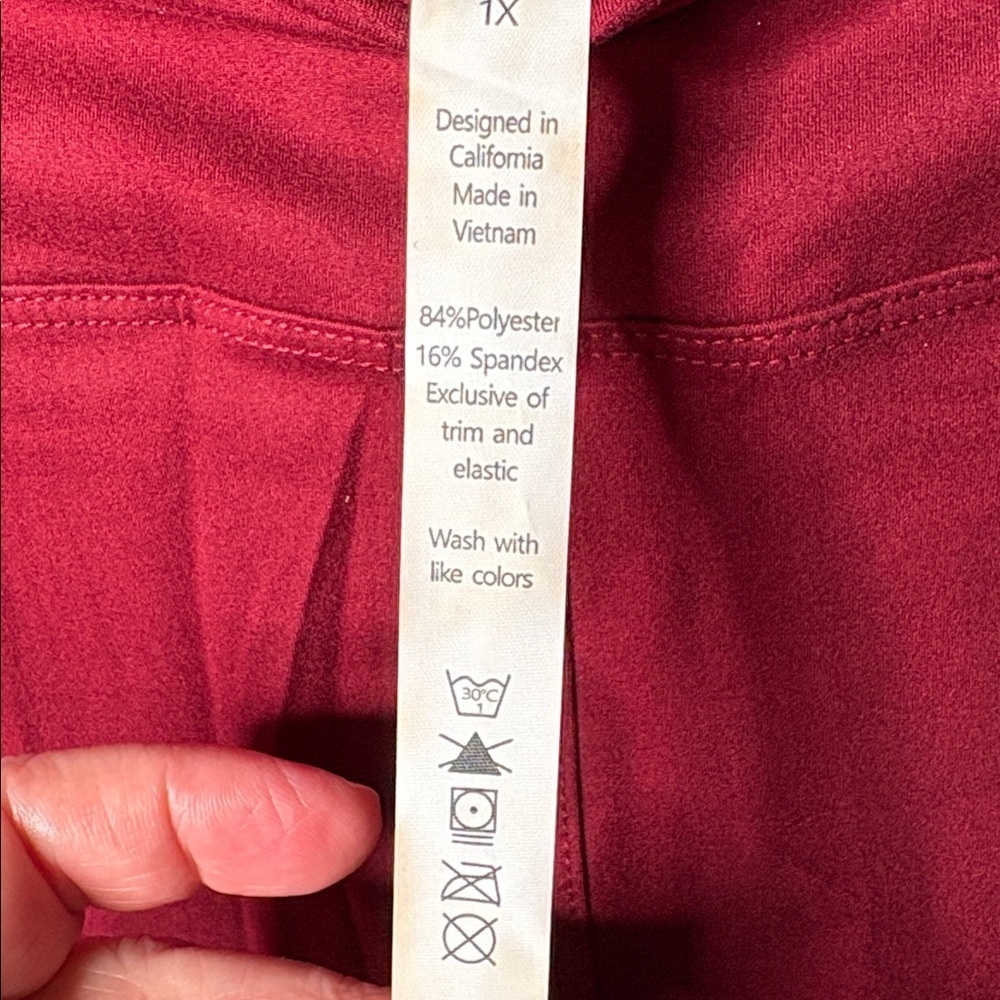 Leggings Depot Burgundy Leggings Size 1X - Picture 5 of 12